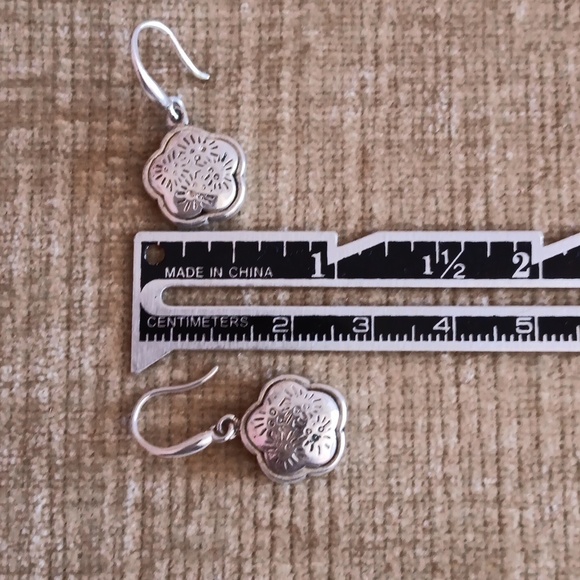 Silver Tone French Wire Dangle Earrings - Picture 3 of 7